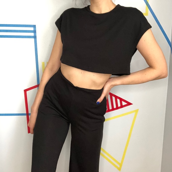 COPY - Urban Planet Black Wide leg Sweat Suit - Picture 1 of 4